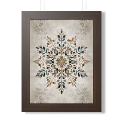 Framed Paper Print - Nordic Botanical Snowflake