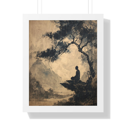Framed Paper Print - Mountain Tree Zen Silence