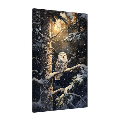 .75" Matte Canvas - Silent Gaze Snow Owl