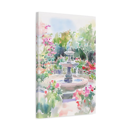 1.25" Matte Canvas - Charleston Garden Fountain View