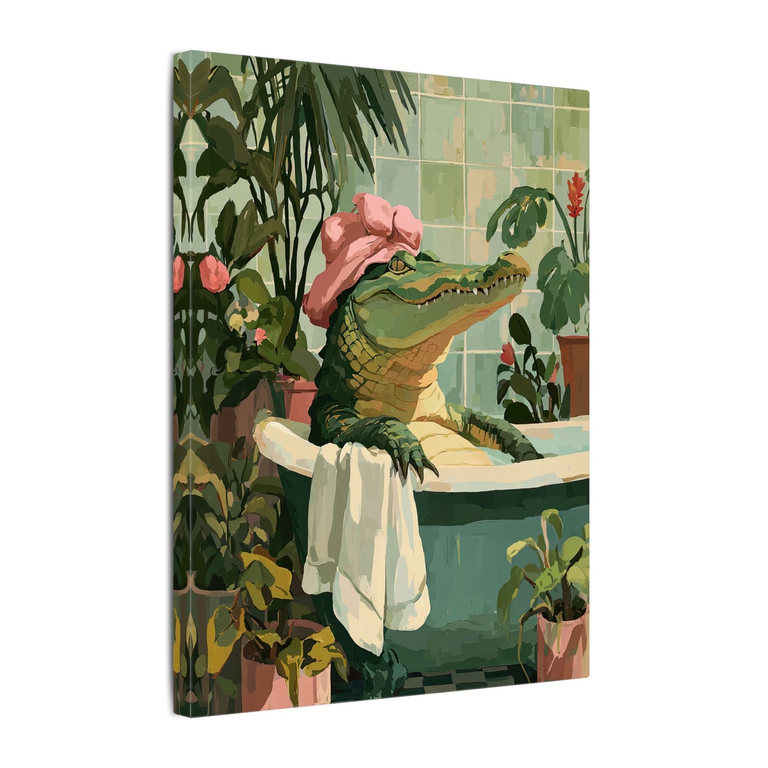 .75" Matte Canvas - Bathtub Alligator Spa Day