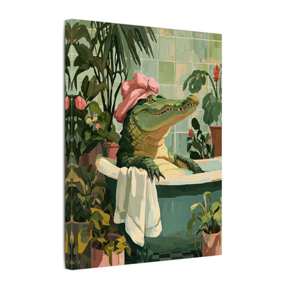 .75" Matte Canvas - Bathtub Alligator Spa Day