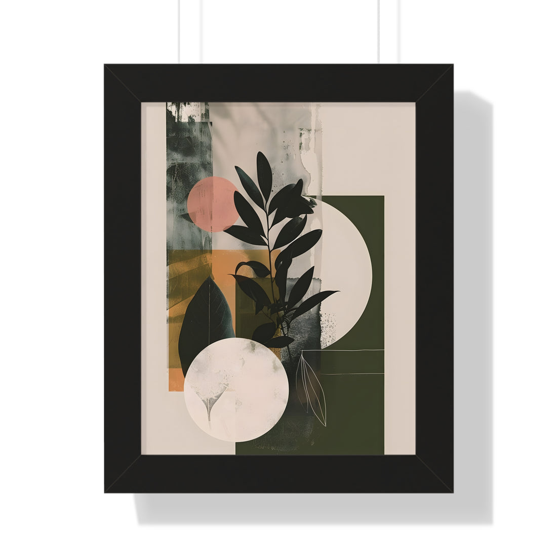 Framed Paper Print - Earthy Geometric Botanicals