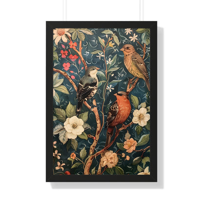 Framed Paper Print - Robin and Sparrow Symphony