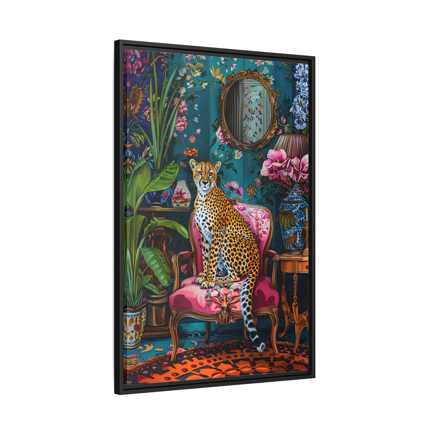 Framed Canvas - Regal Cheetah Reverie