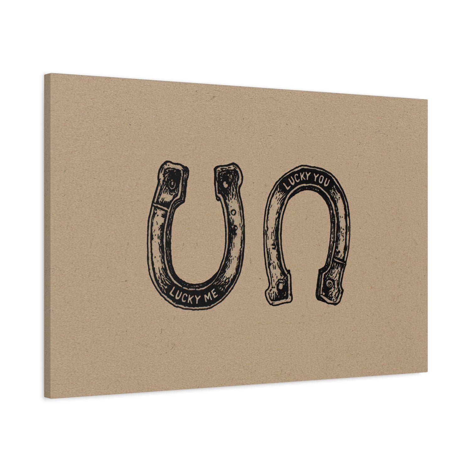 1.25" Matte Canvas - Lucky Me Lucky You Horseshoes