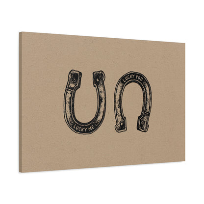1.25" Matte Canvas - Lucky Me Lucky You Horseshoes