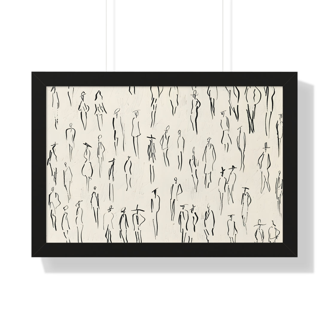 Framed Paper Print - Crowd in Motion Linework