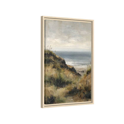 Framed Canvas - Misty Coastal Seascape