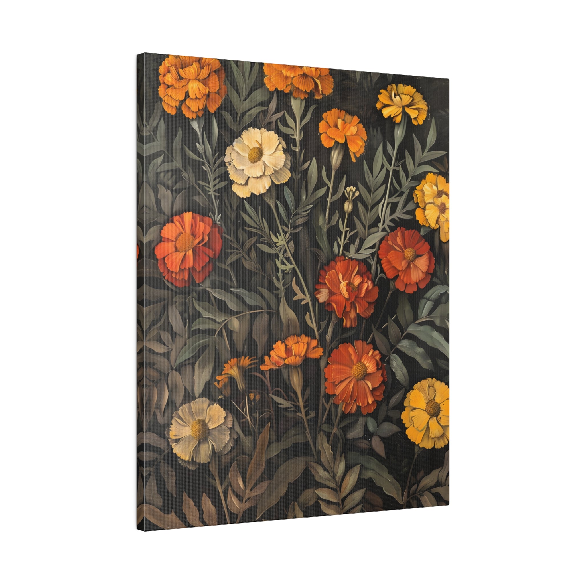 .75&quot; Matte Canvas - Marigold Midnight Garden