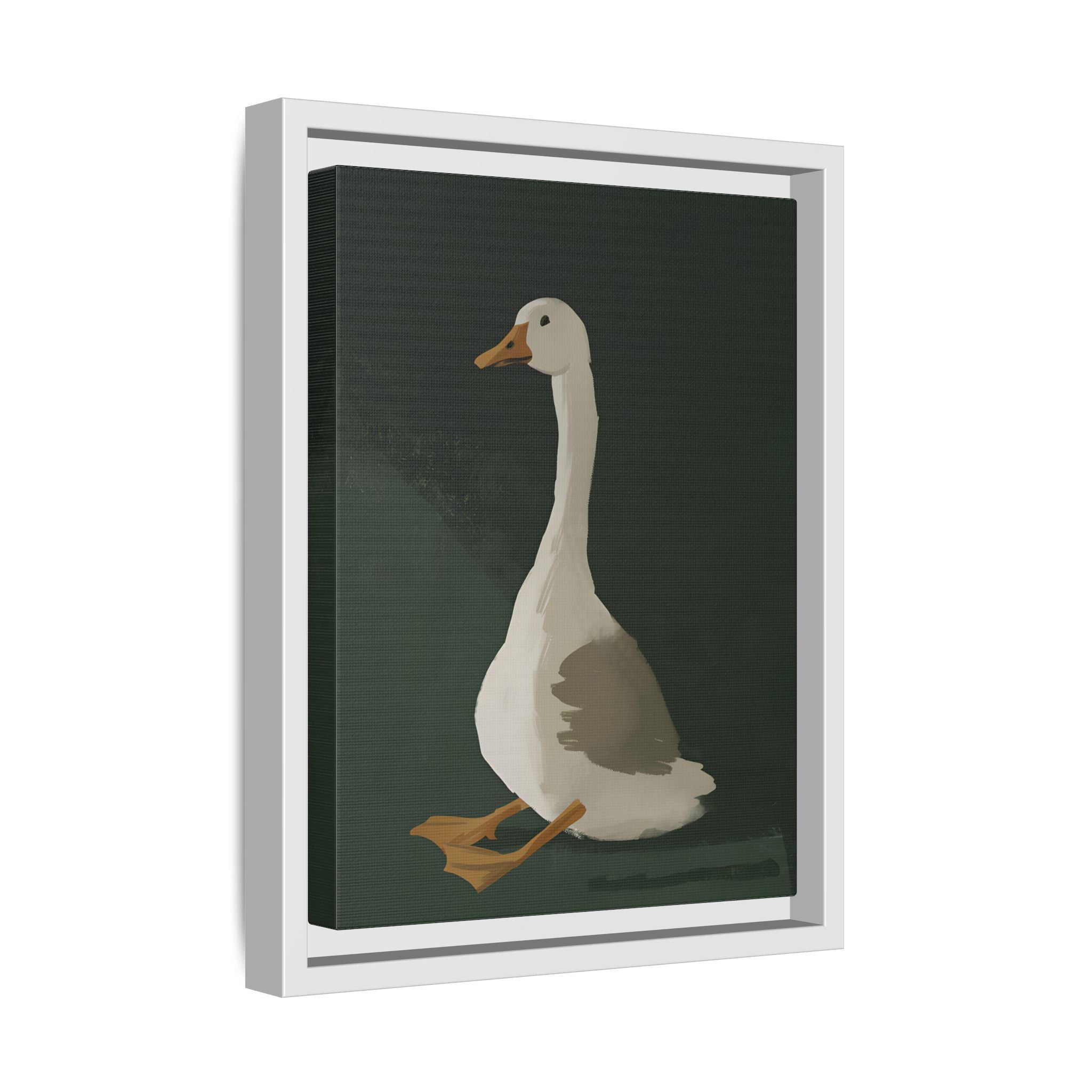 Framed Canvas - Sitting Goose in Spotlight