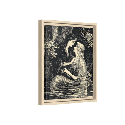 Framed Canvas - Mermaid Fairy Midnight Kiss