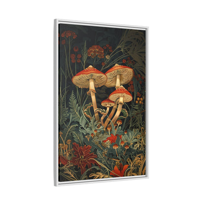 Framed Canvas - Elegant Mushroom Reverie