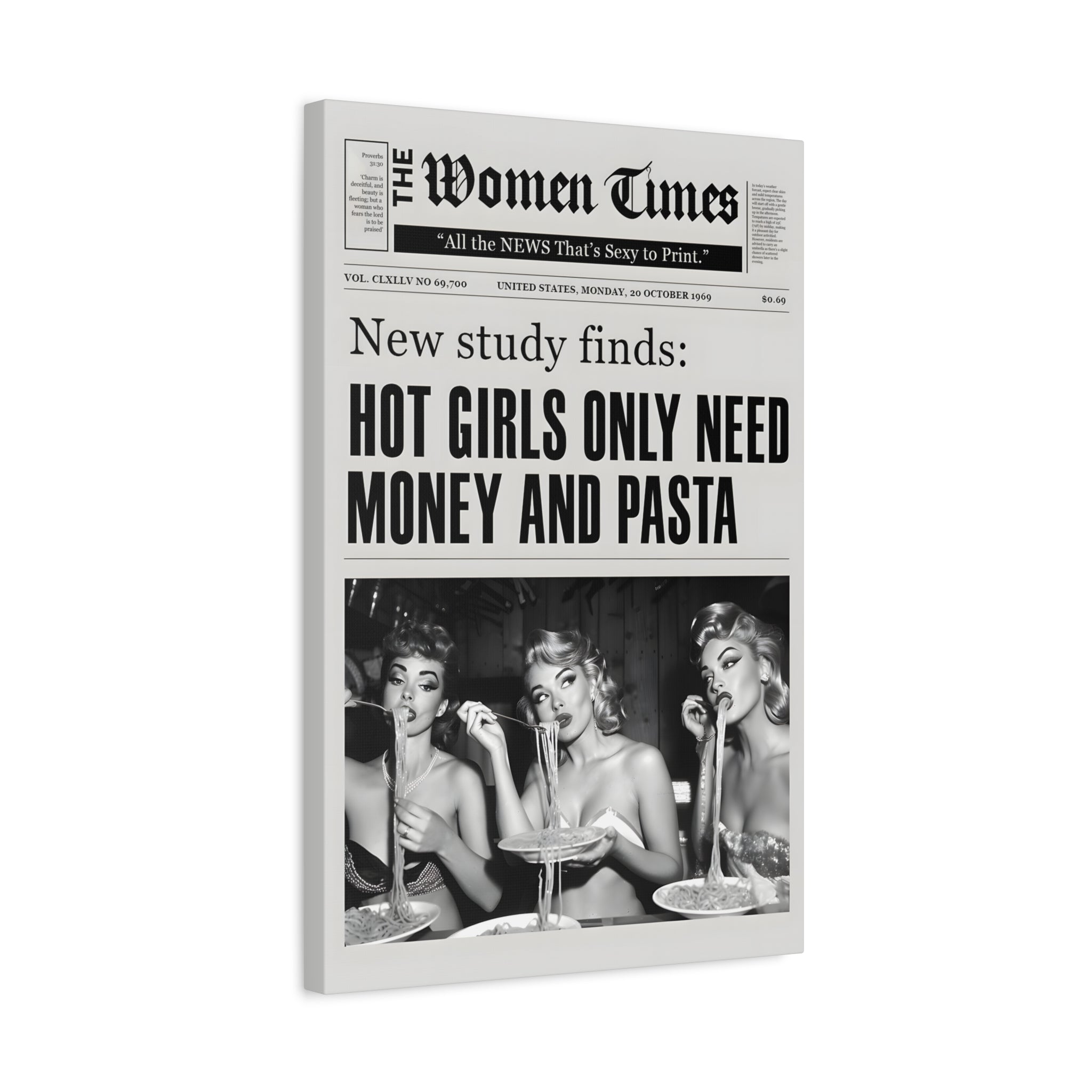 1.25" Matte Canvas - Retro Pasta Gazette