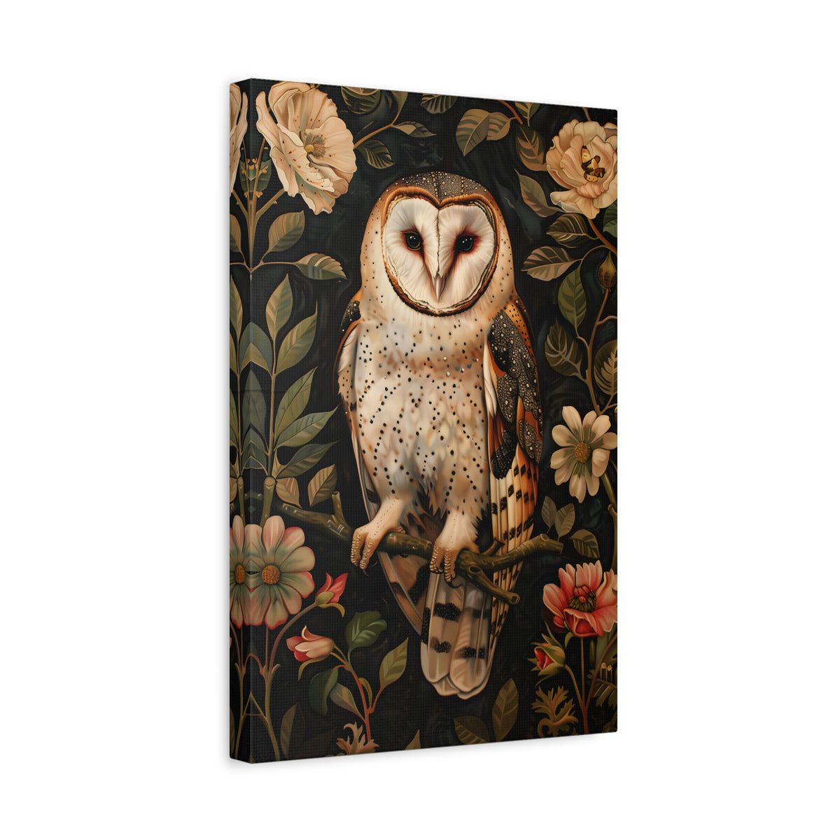 1.25" Matte Canvas - Nocturnal Bloom Owl