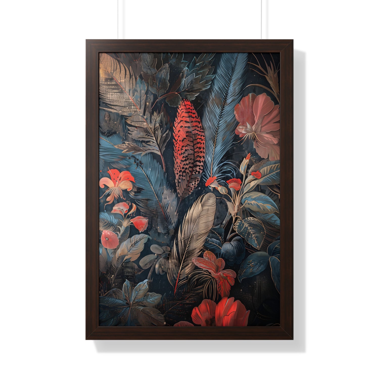 Framed Paper Print - Midnight Garden Reverie