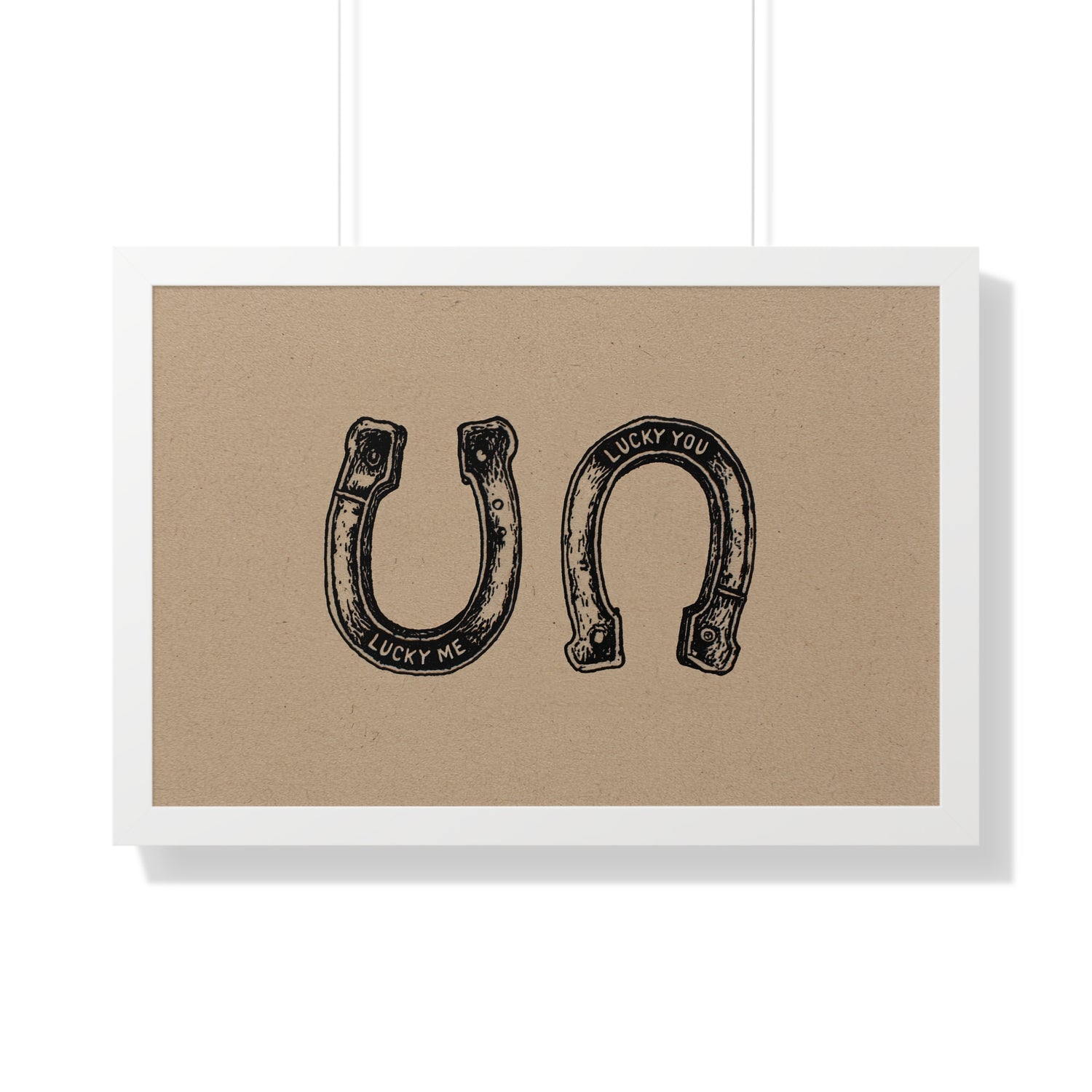 Framed Paper Print - Lucky Me Lucky You Horseshoes