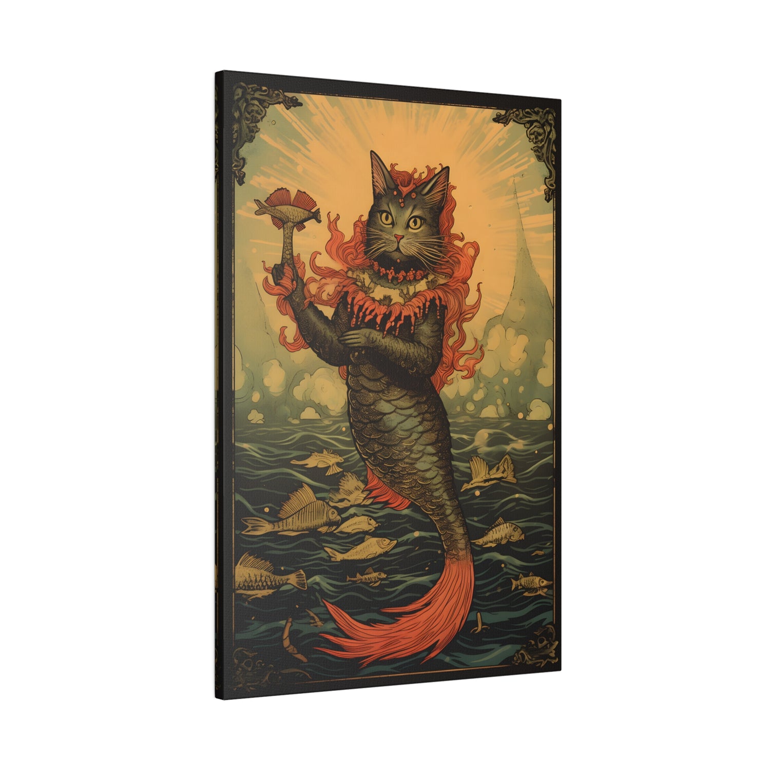 .75&quot; Matte Canvas - Fiery Feline of the Sea