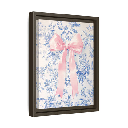 Framed Canvas - Pink Bow Floralscape
