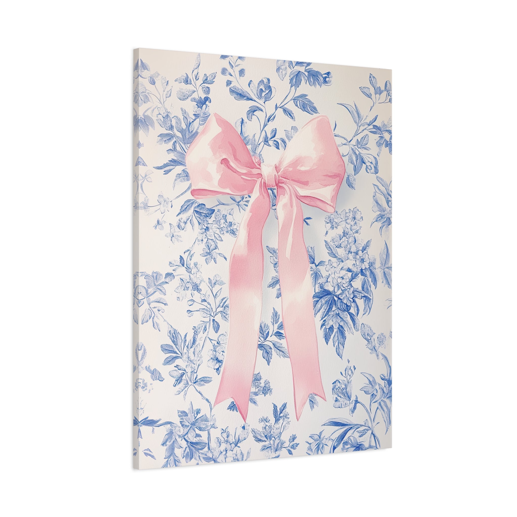 1.25" Matte Canvas - Pink Bow Floralscape