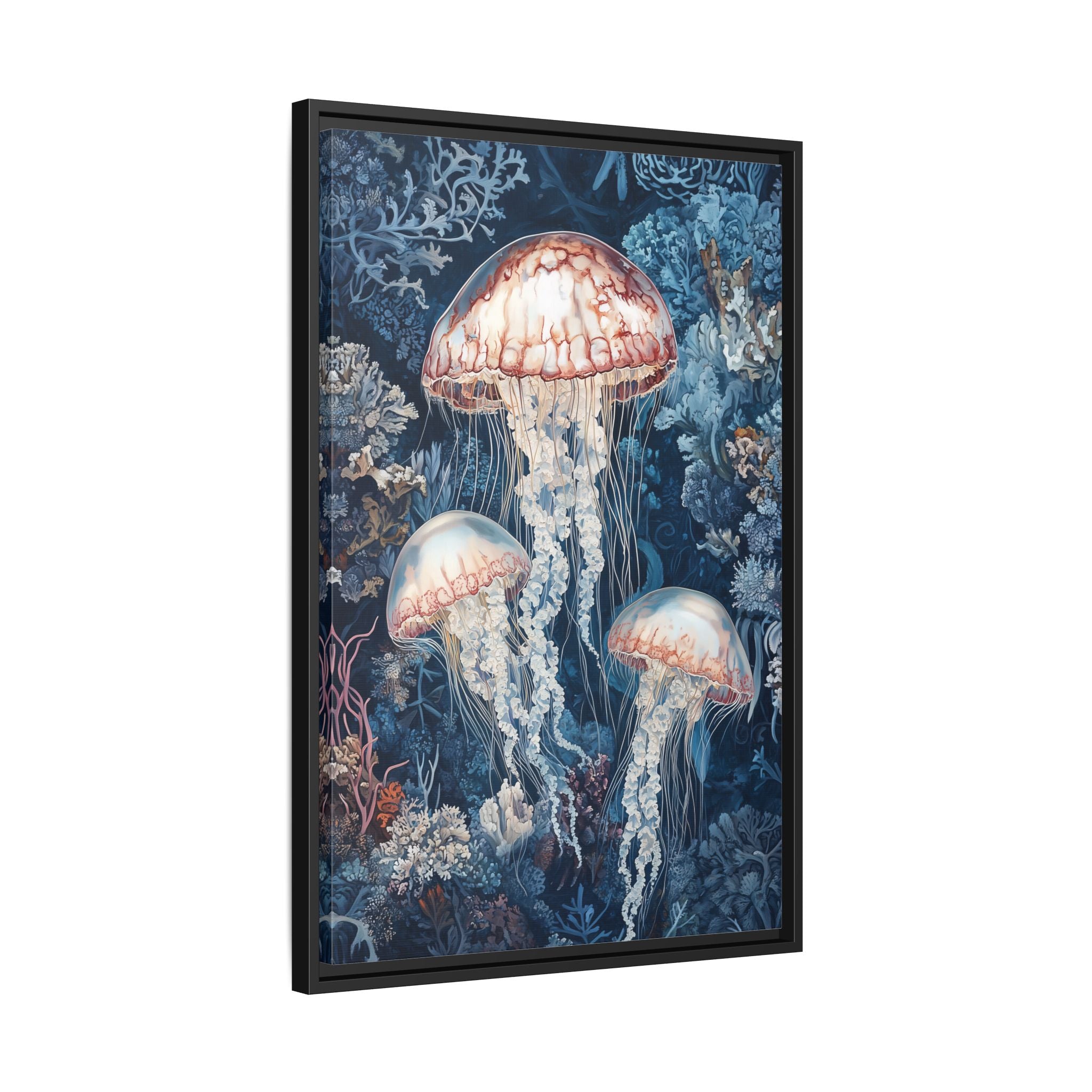 Framed Canvas - Ethereal Ocean Jellyfish