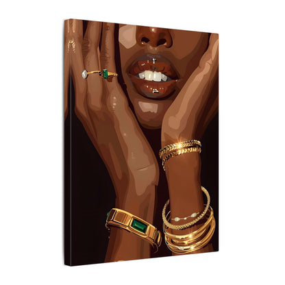 .75" Matte Canvas - Golden Emerald Beauty Portrait