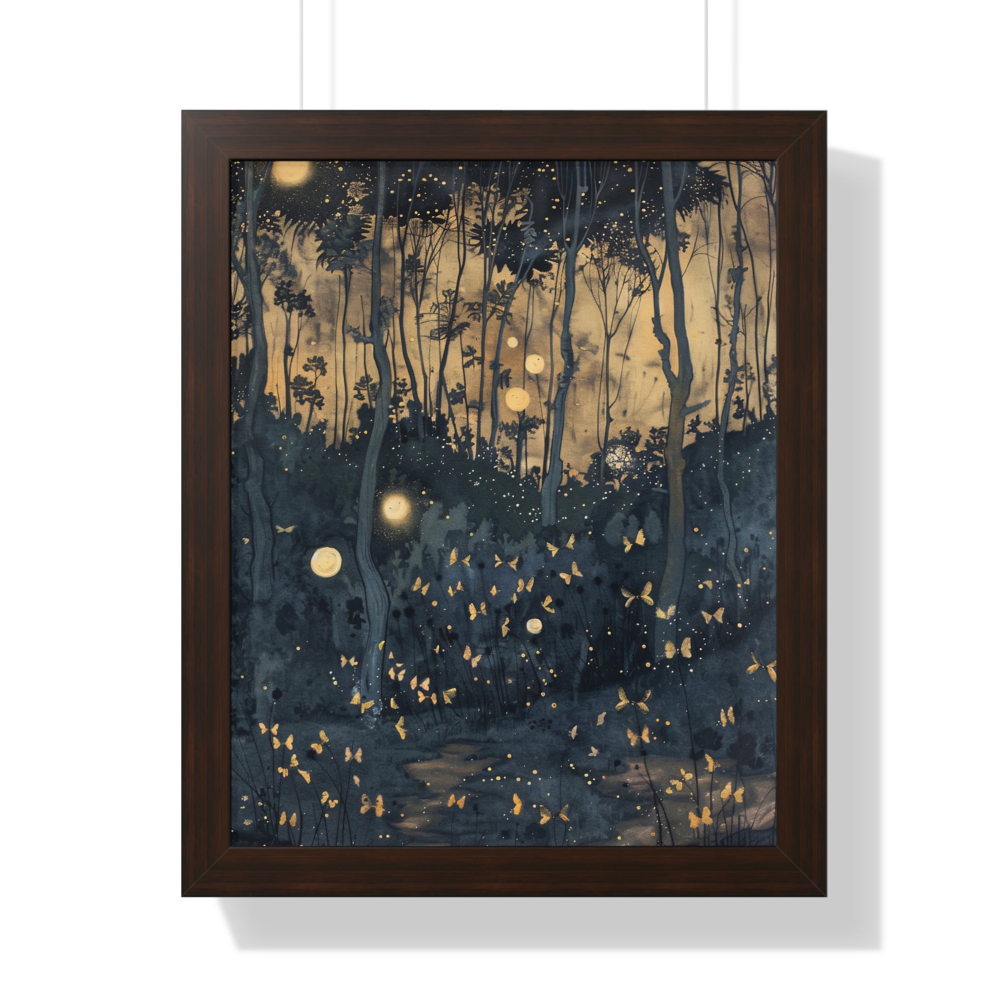 Framed Paper Print - Golden Firefly Nightscape