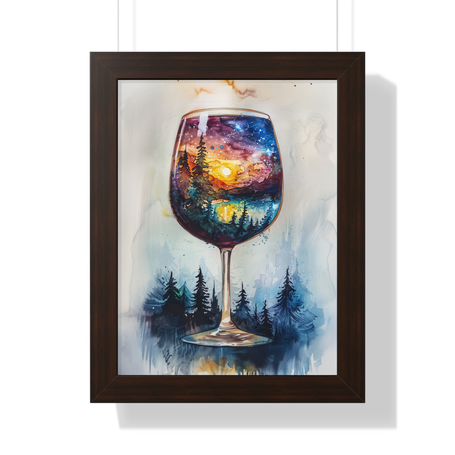 Framed Paper Print - Galaxy Within the Wine Glass