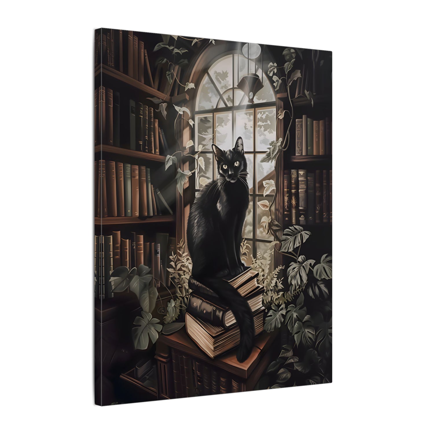 .75" Matte Canvas - Book Hoarder Feline Gaze