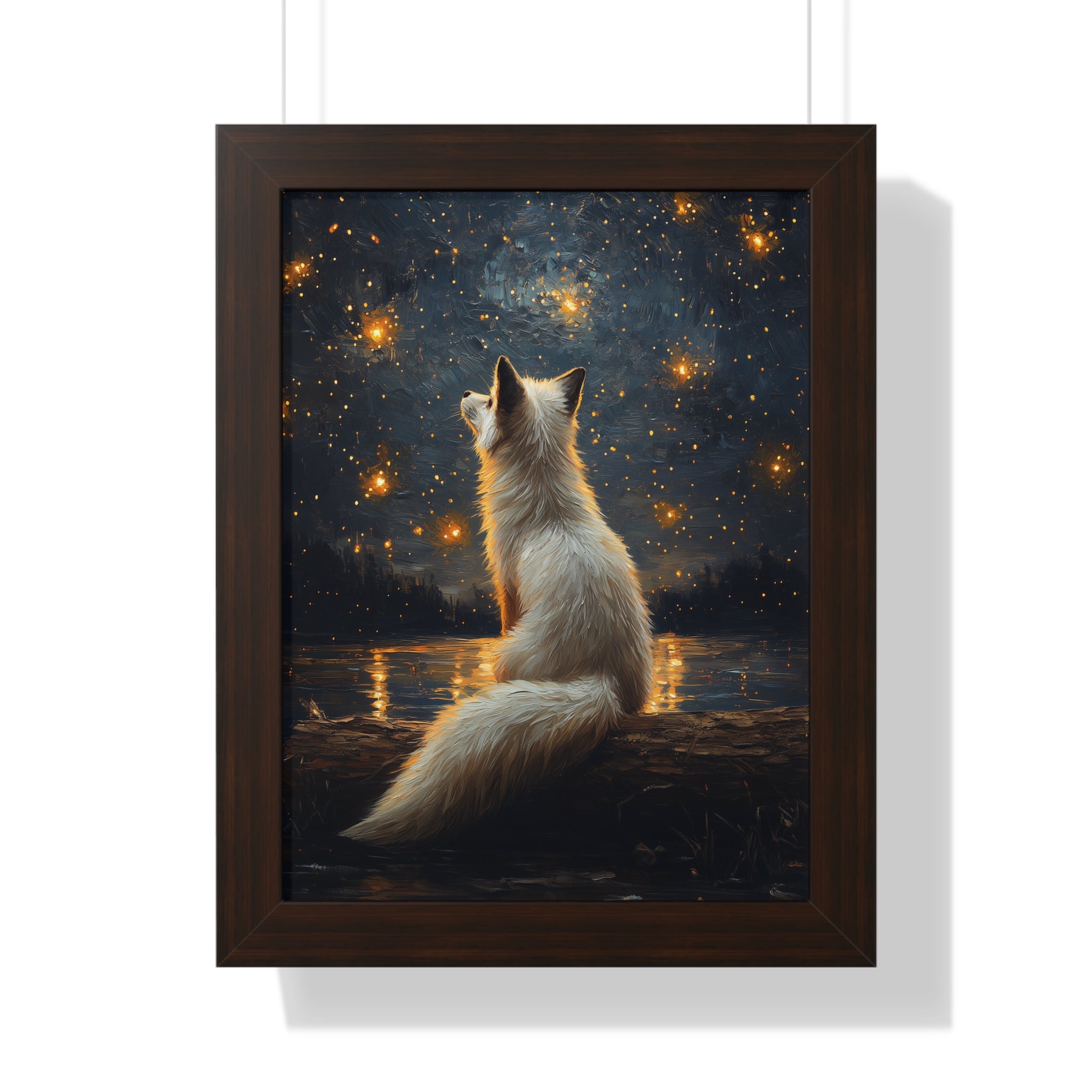 Framed Paper Print - Stargazing Fox Reverie