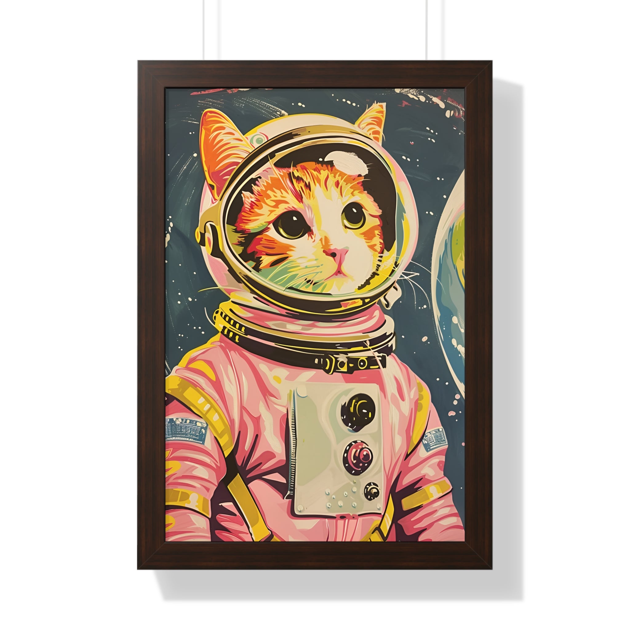 Framed Paper Print - Catstronaut Pink Mission