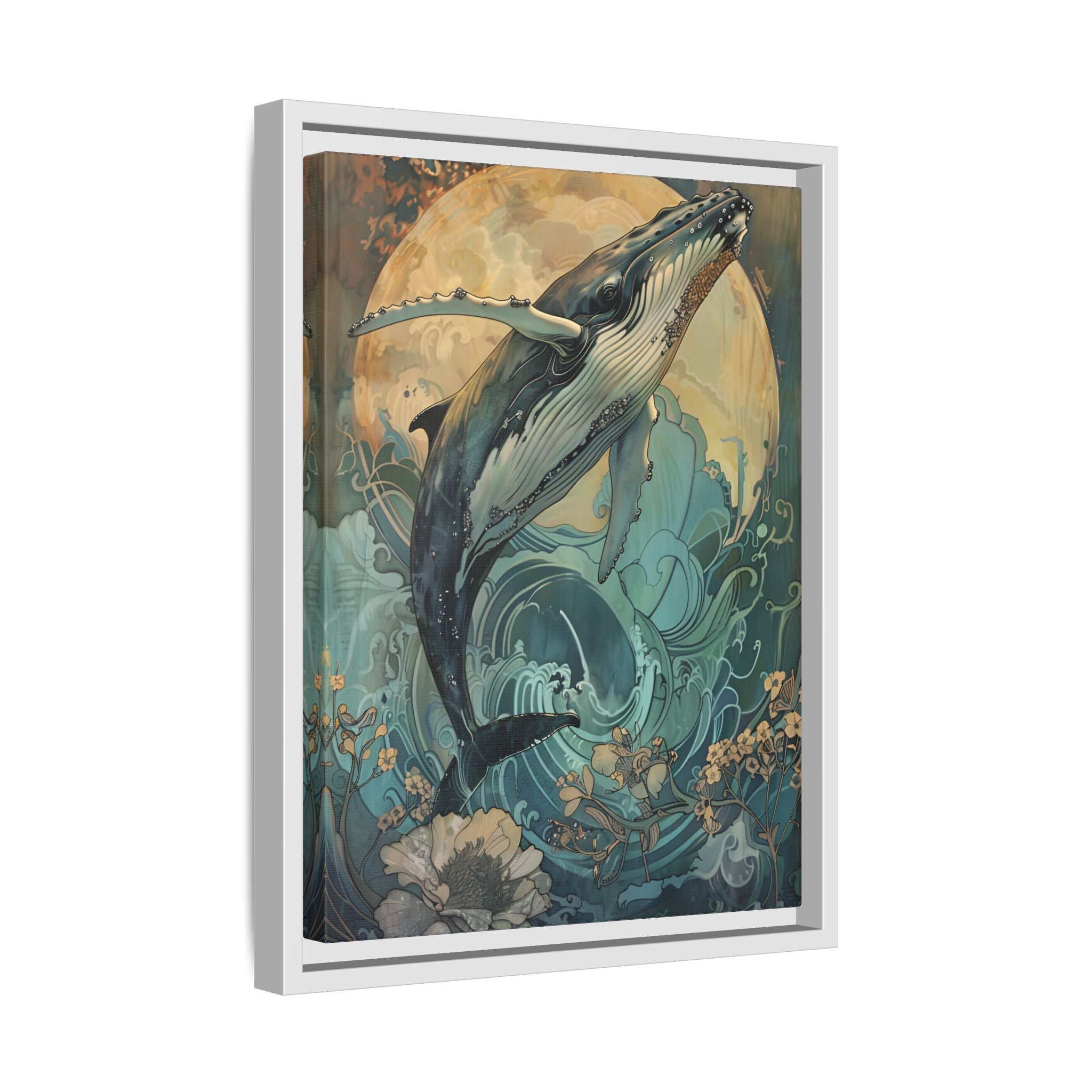 Framed Canvas - Moonrise Humpback Bloom