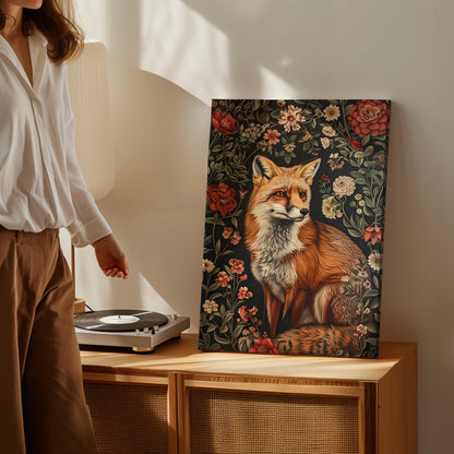 .75&quot; Matte Canvas - Fox Amongst Floral Whimsy