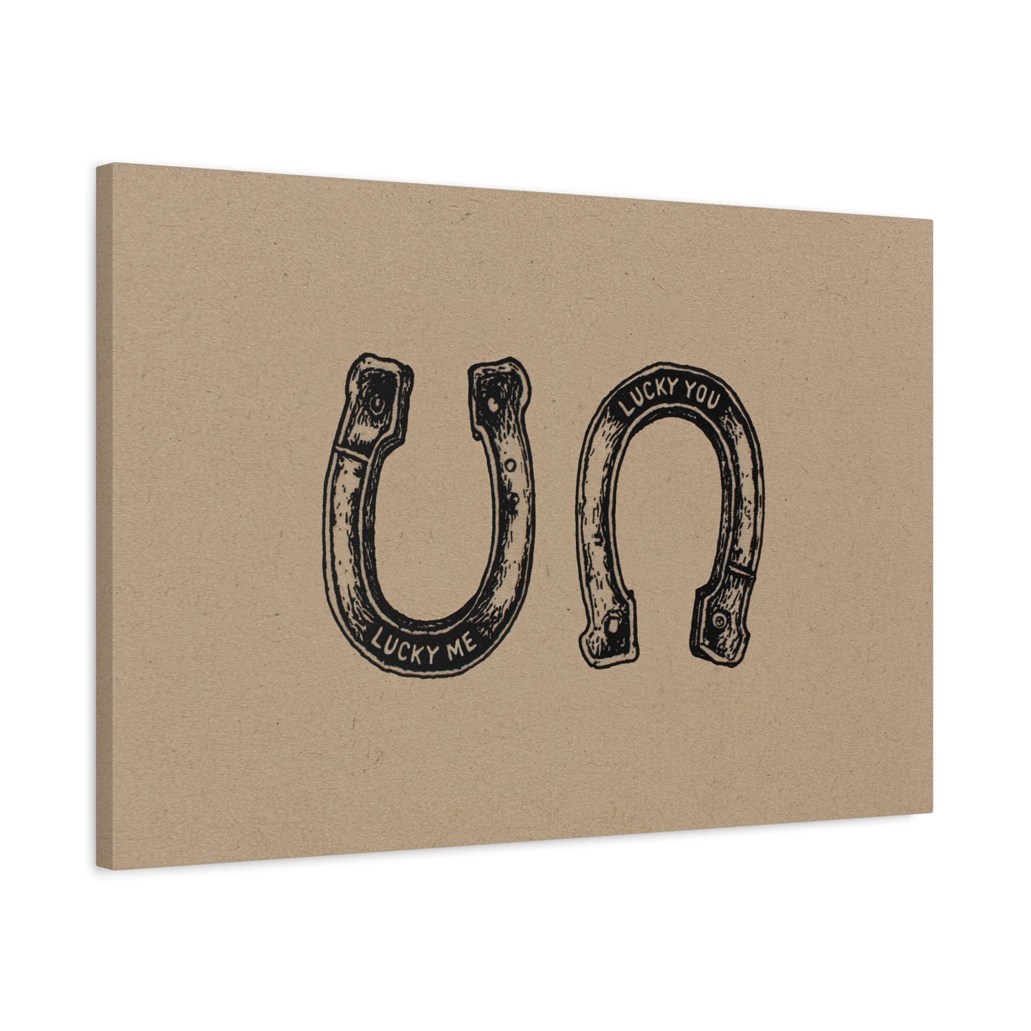 1.25" Matte Canvas - Lucky Me Lucky You Horseshoes