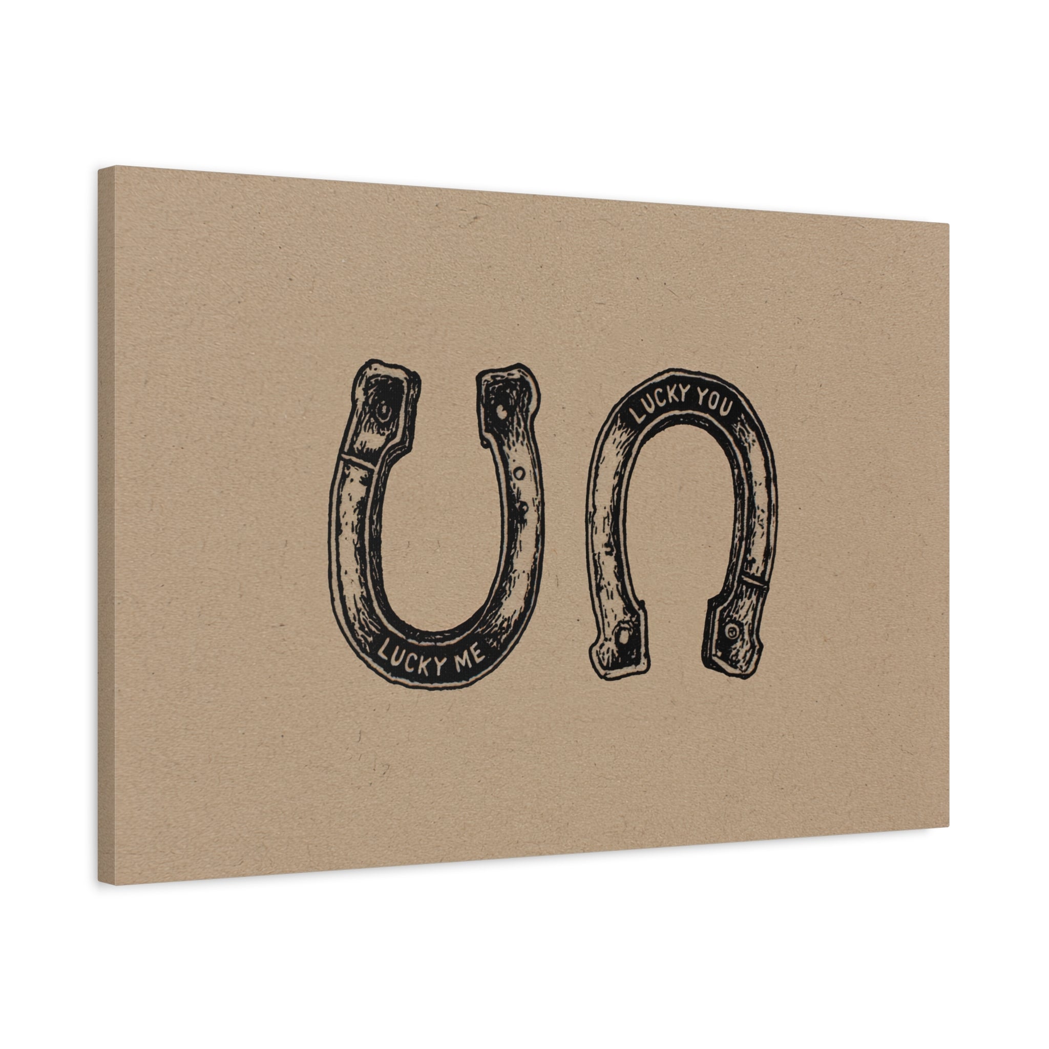 1.25" Matte Canvas - Lucky Me Lucky You Horseshoes