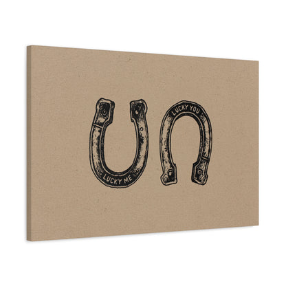 1.25" Matte Canvas - Lucky Me Lucky You Horseshoes