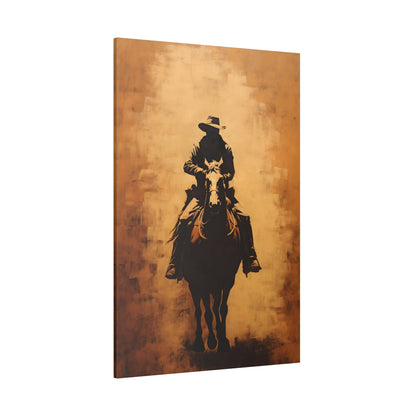 .75&quot; Matte Canvas - Cowboy Rider Silhouette