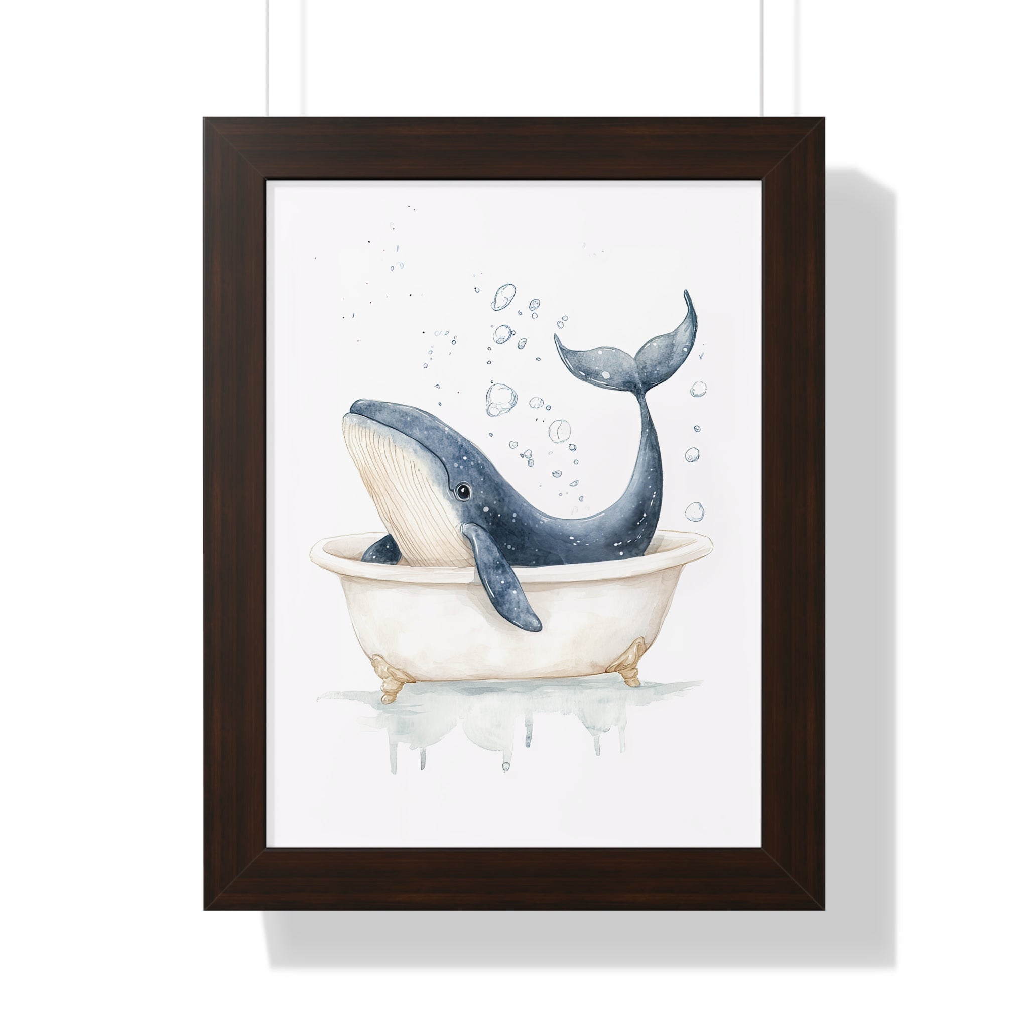 Framed Paper Print - Whale Tub Bubble Splash