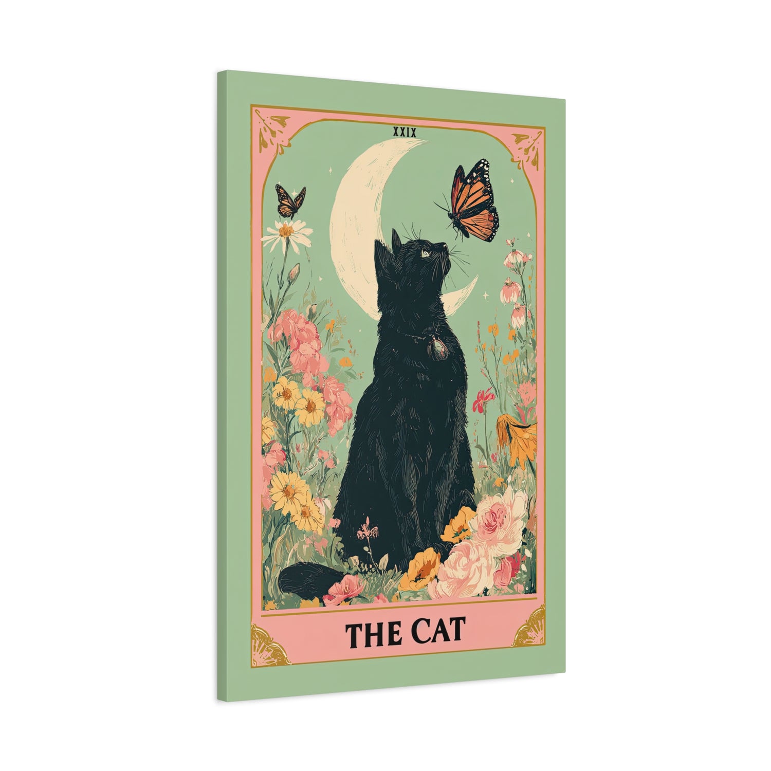 1.25" Matte Canvas - Moonlight Familiar Tarot Cat