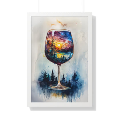 Framed Paper Print - Galaxy Within the Wine Glass