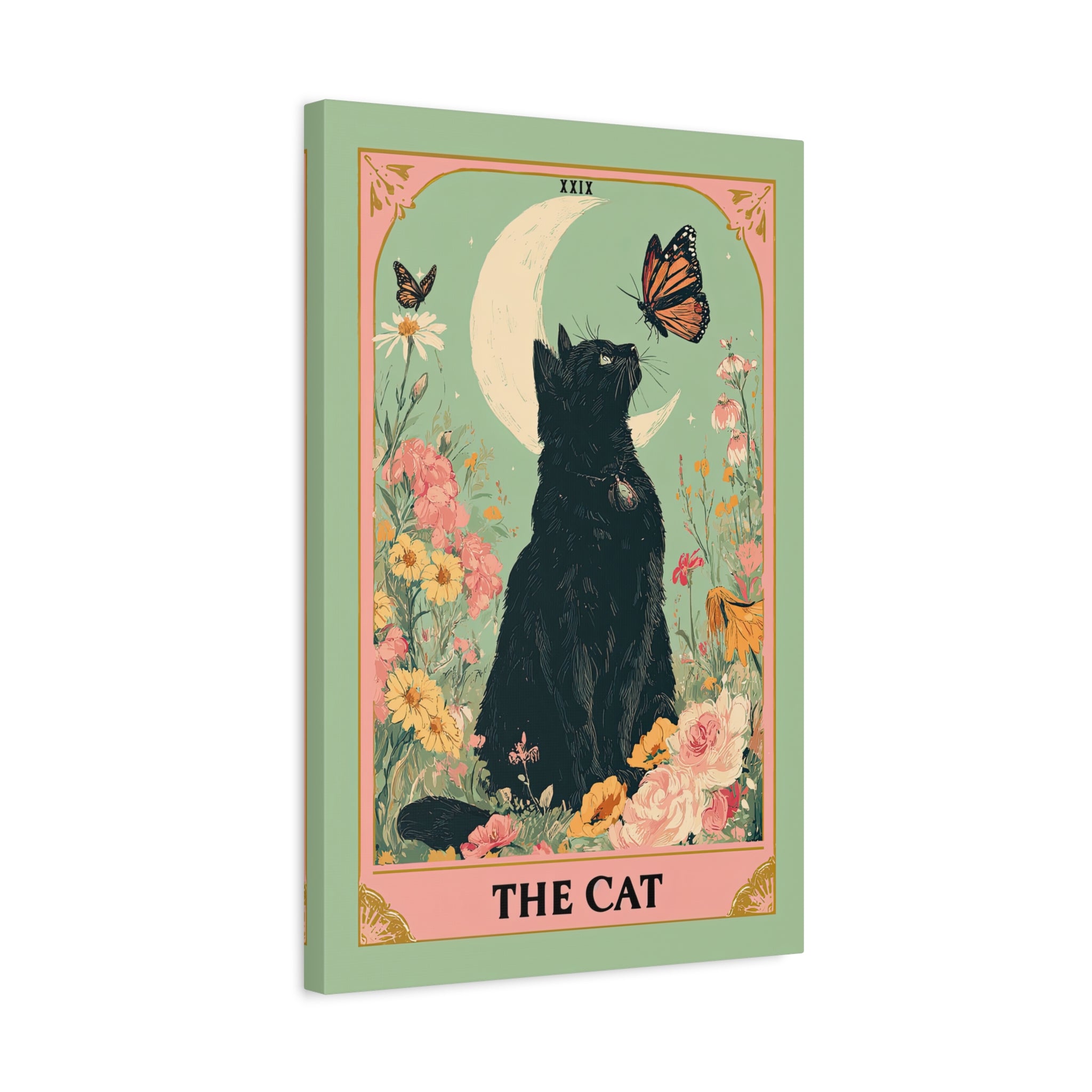 1.25" Matte Canvas - Moonlight Familiar Tarot Cat