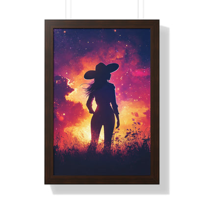 Framed Paper Print - Cosmic Cowgirl