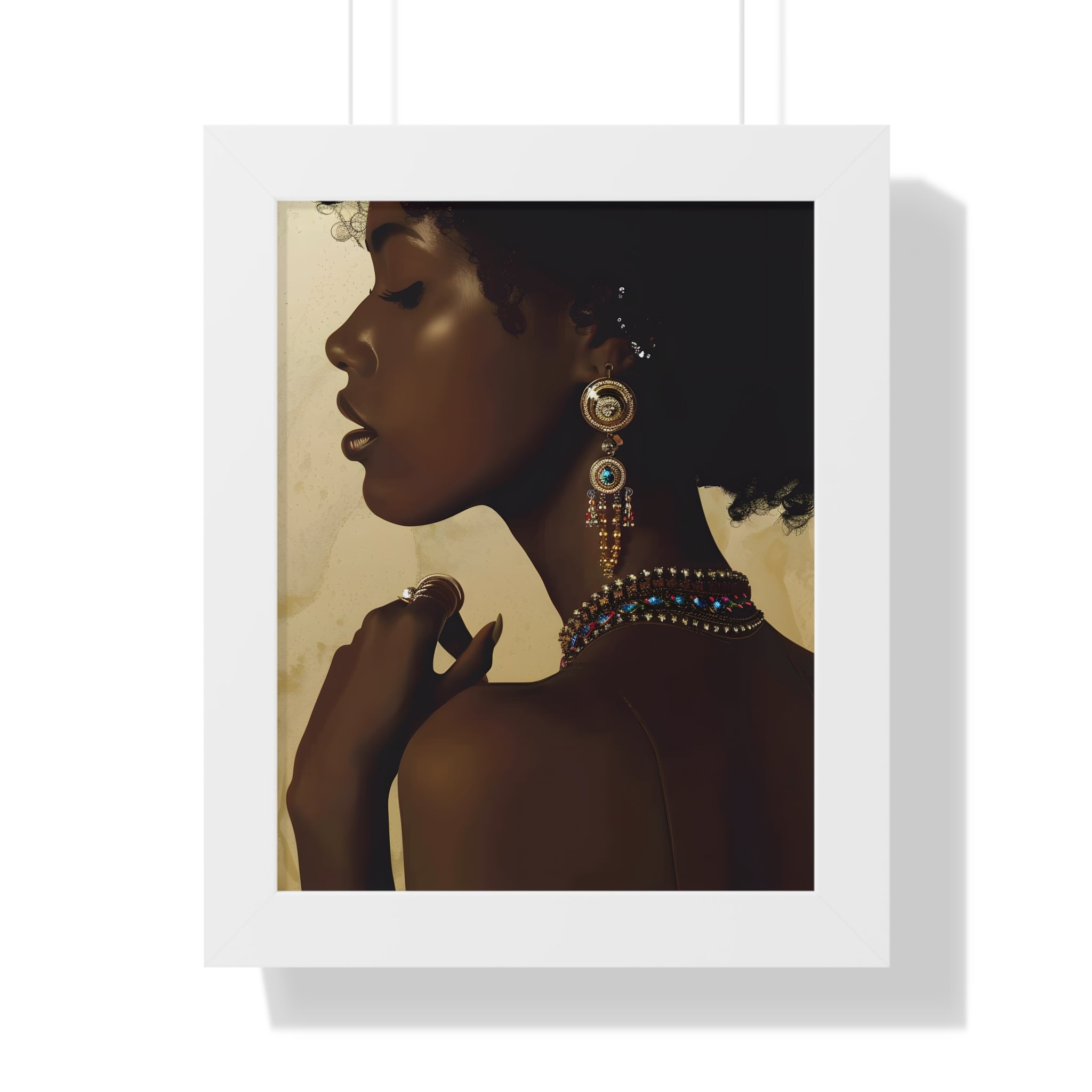 Framed Paper Print - Regal Jewel Toned Muse