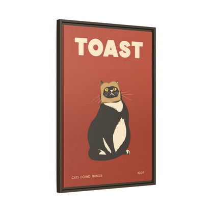 Framed Canvas - Toasted Feline Fancy