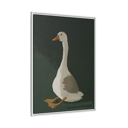 Framed Canvas - Sitting Goose in Spotlight