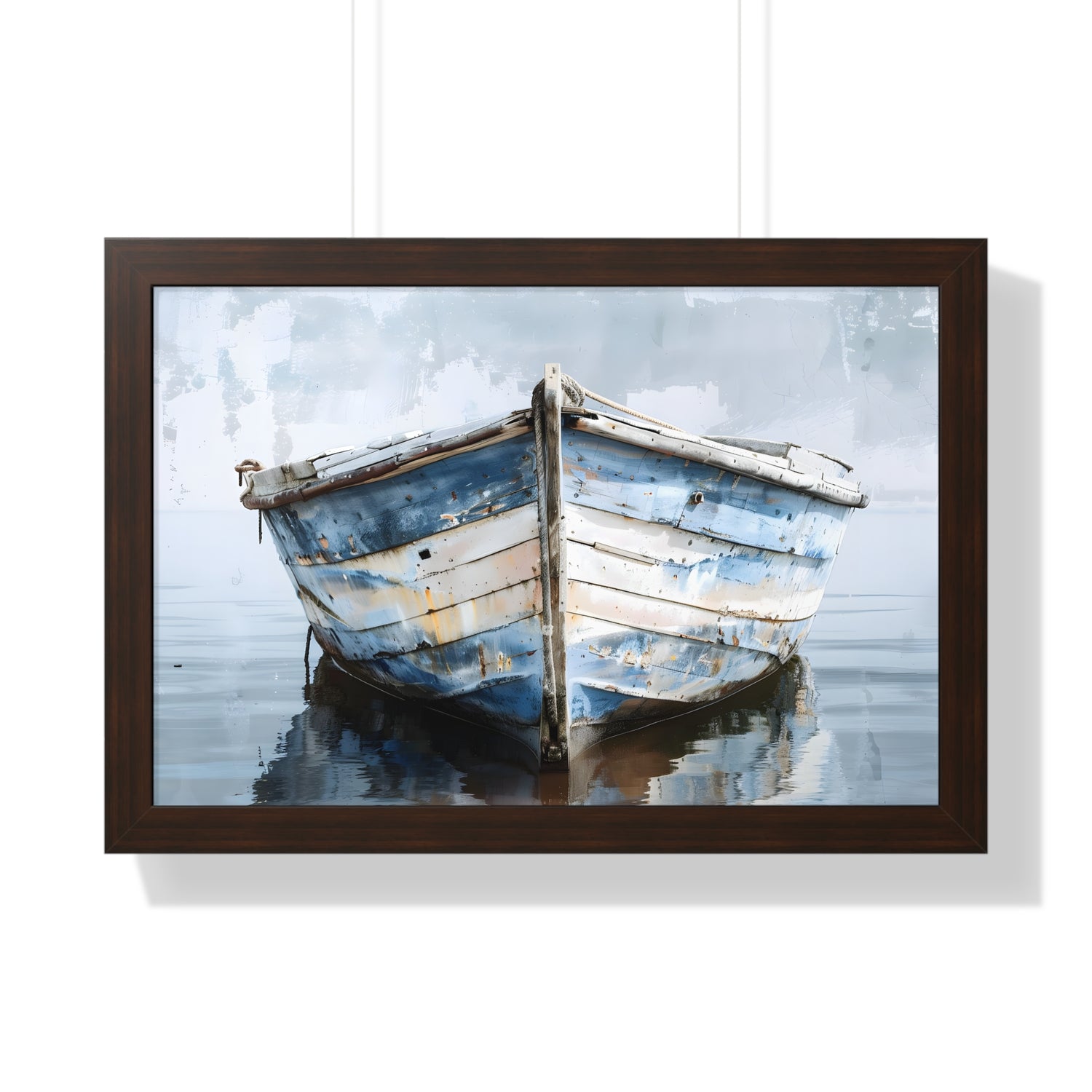 Framed Paper Print - Weathered Harbor Boat
