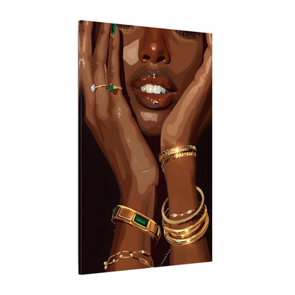 .75" Matte Canvas - Golden Emerald Beauty Portrait