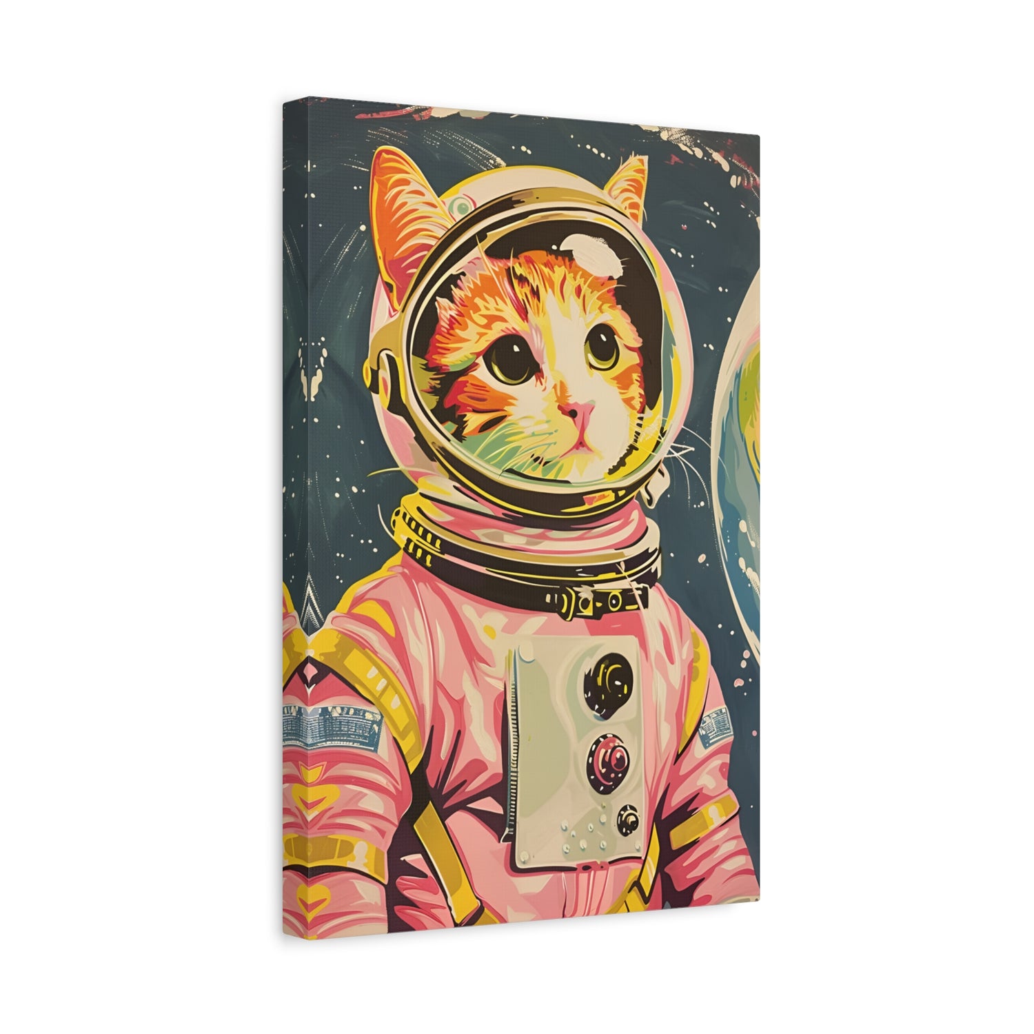 1.25" Matte Canvas - Catstronaut Pink Mission