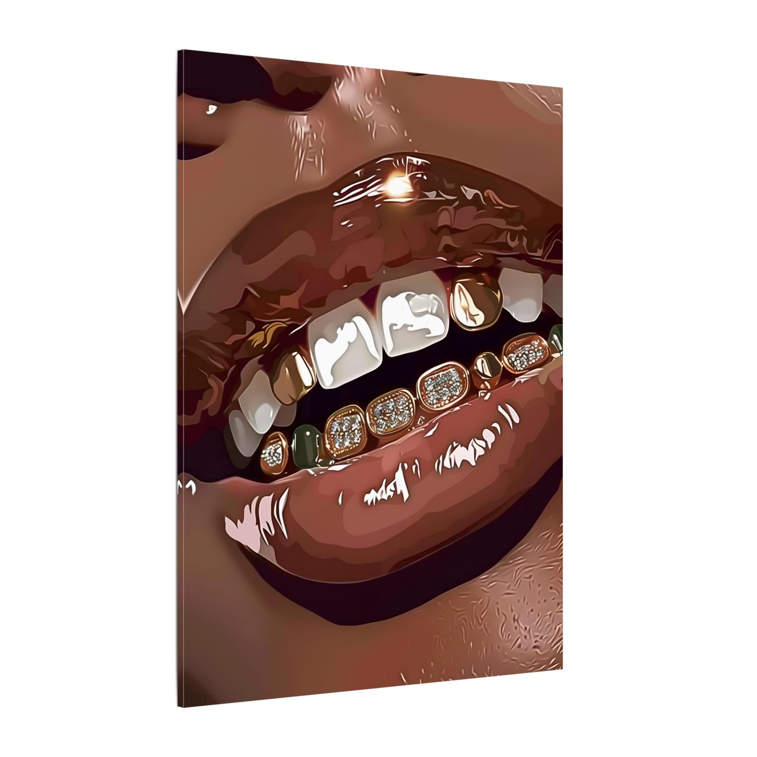 .75" Matte Canvas - Golden Grill Smile