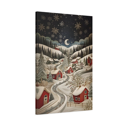 1.25" Matte Canvas - Silent Snowfall Village